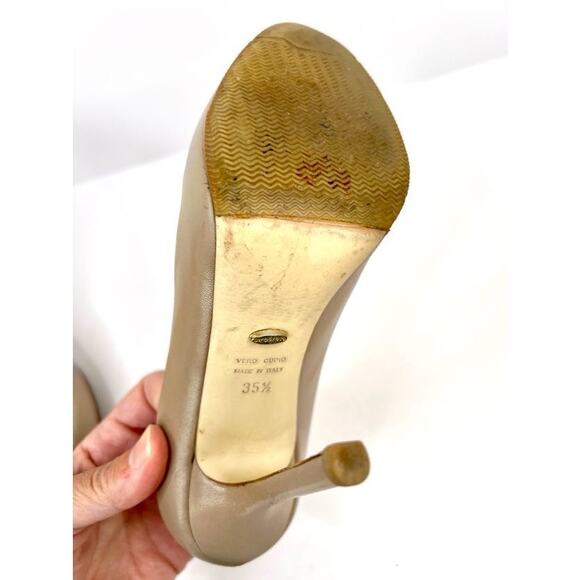 SERGIO ROSSI Beige Leather 4 Inch Heel Shoes Size 5 (EU 35.5) - Picture 8 of 12